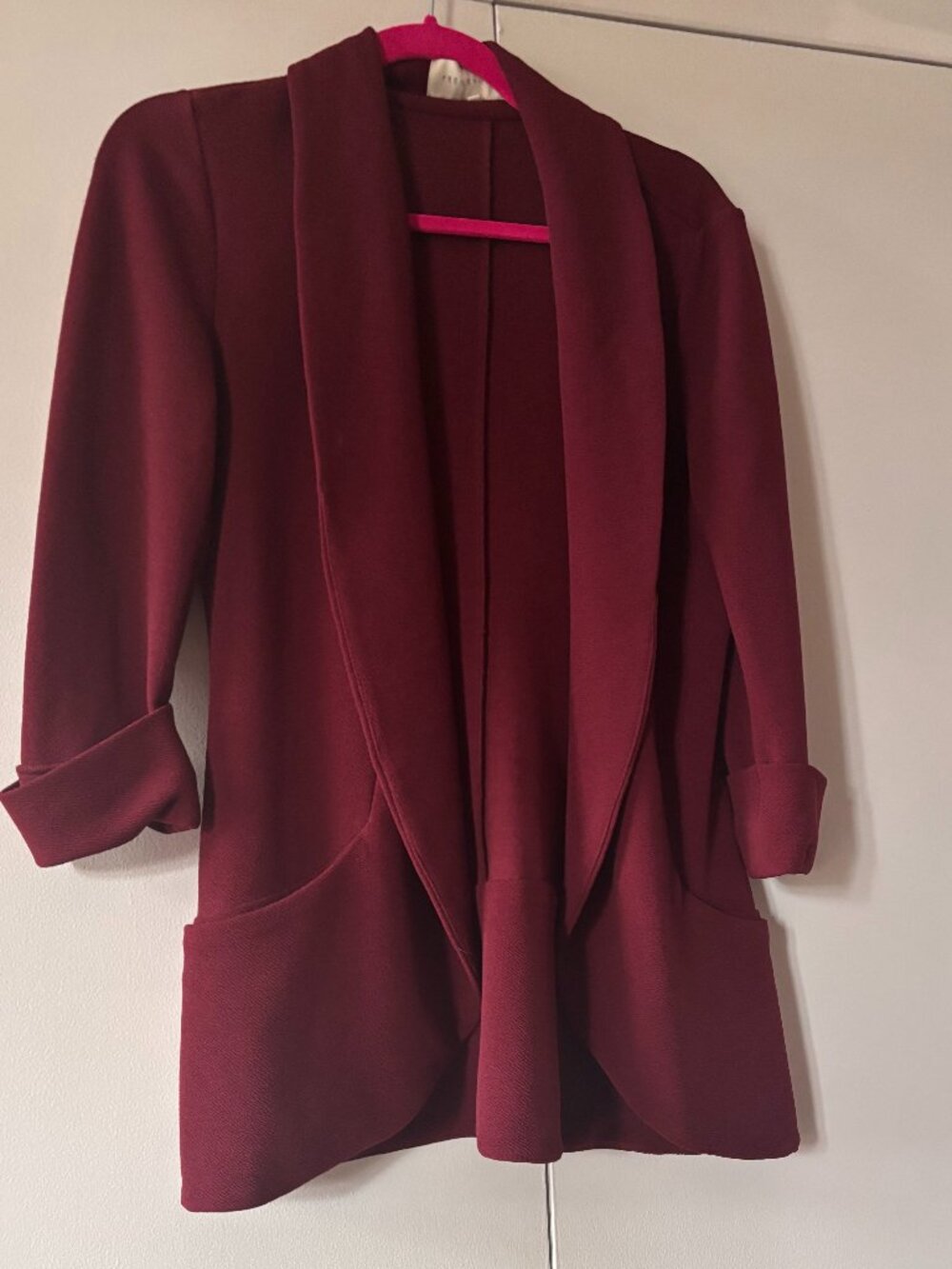 French Mauve Melanie Knit Jacket Small Pickled Beet